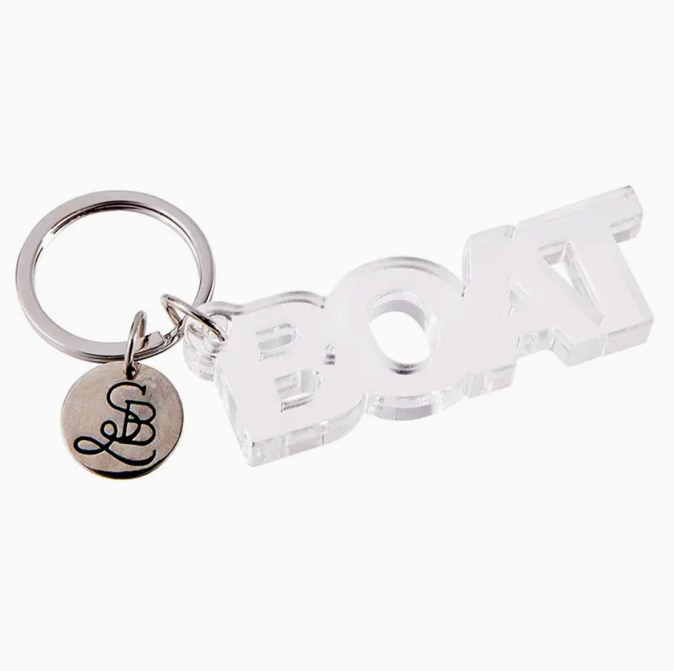 ACRYLIC WORD KEYCHAIN BOAT 2.75" L x 1" H