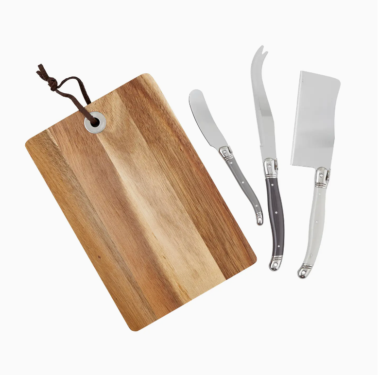 ALICIA WOOD CHEESE BOARD WHTH KNIVES BOOK BOK GOOD FOOD U