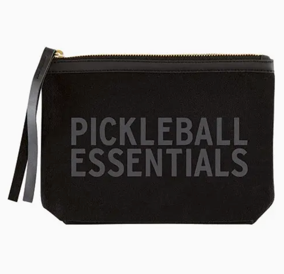 CANVAS POUCH PICKLEBALL ESSENTIALS BLACK 9" W x 6" H