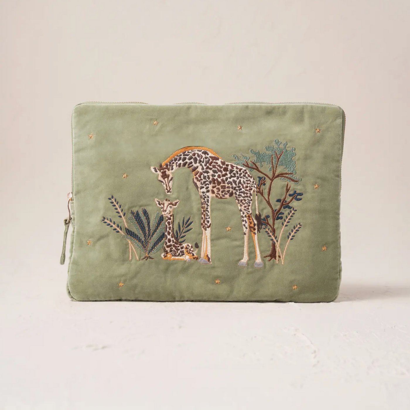 GIRAFFE MOTHER &BABY LAPTOTCASE PFA25 GREEN