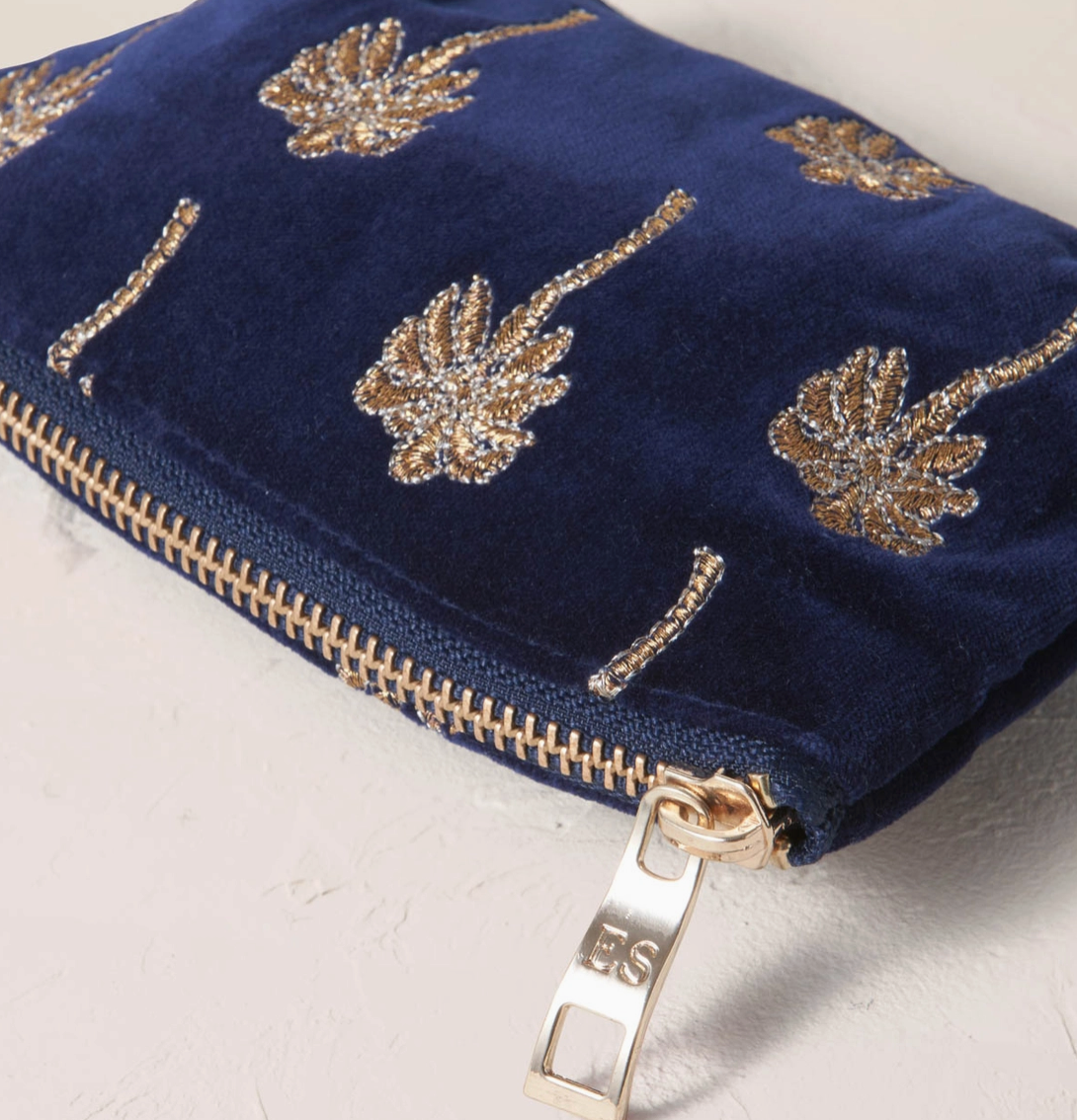 GOLD PALM COIN PURSE NAVY U