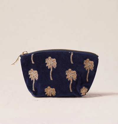 GOLD PALM COIN PURSE NAVY U