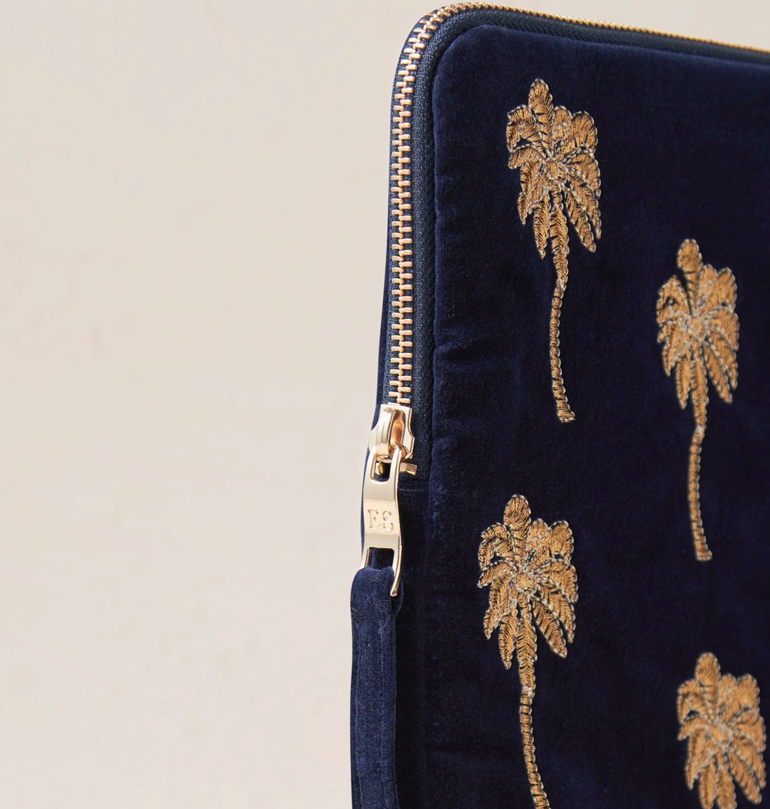 GOLD PALM LAPTOP CASE SMALL NAVY U