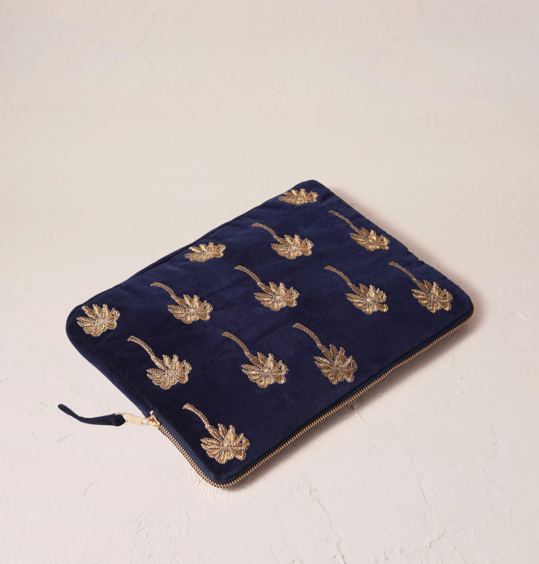 GOLD PALM LAPTOP CASE SMALL NAVY U