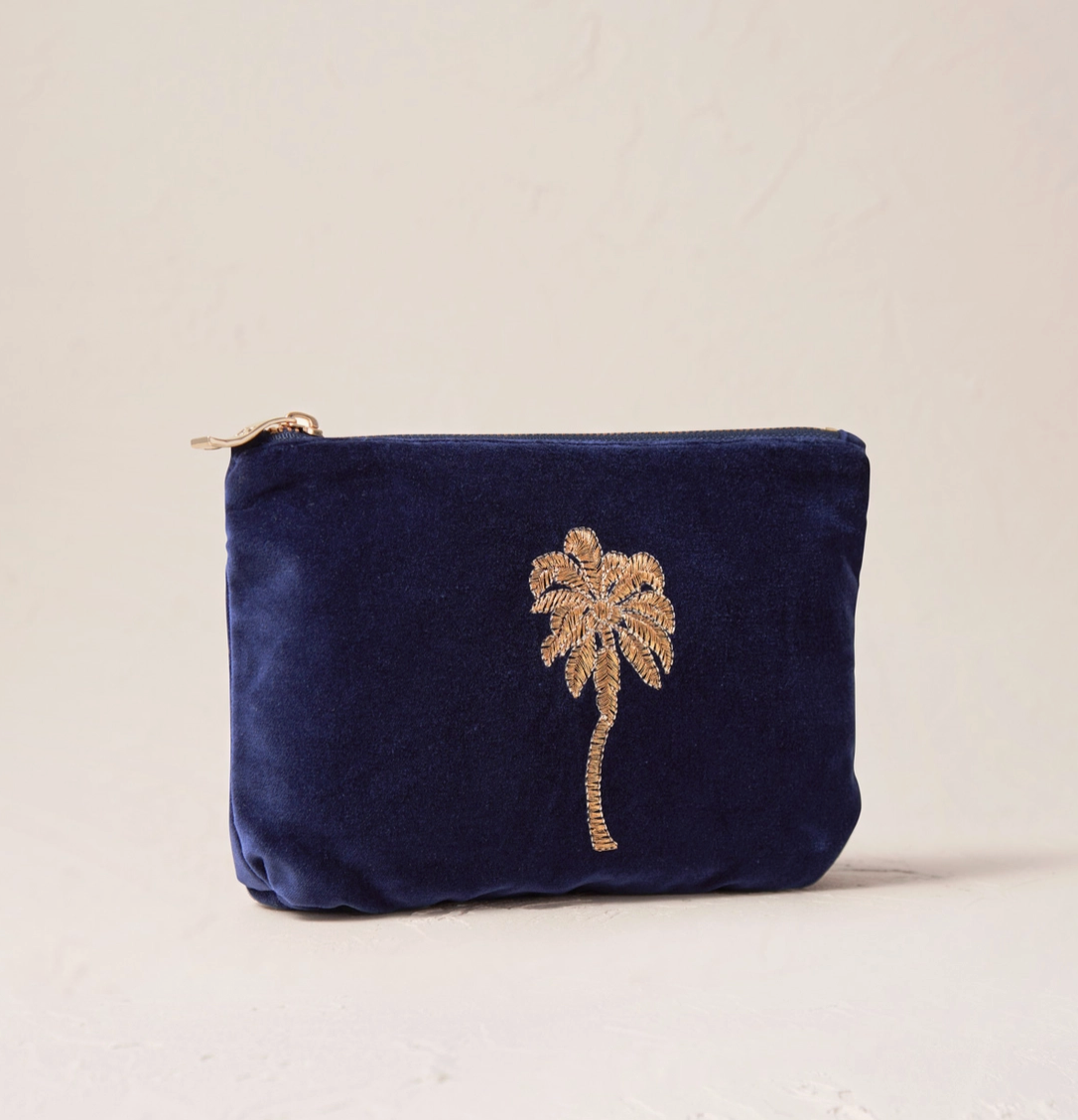 GOLD PALM MINI POUCH NAVY U