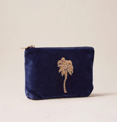 GOLD PALM MINI POUCH NAVY U