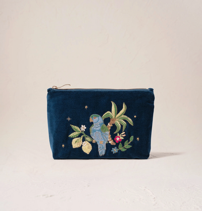 JUNGLE PARADISE PARROT MINI POUCH PFA25  BLUE