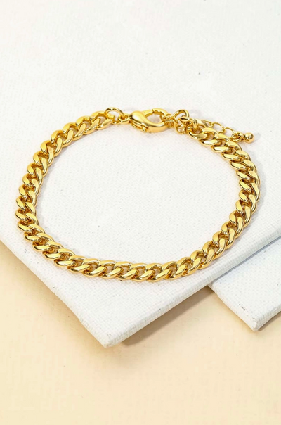 LOBSTER CLAPS CURB CHAIN BRACELET