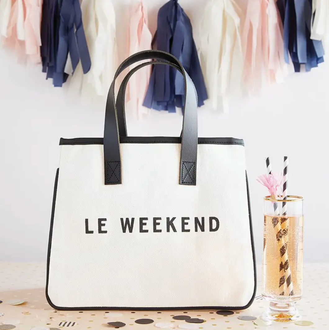 MINI CANVAS TOTE LE WEEKEND NATURAL U