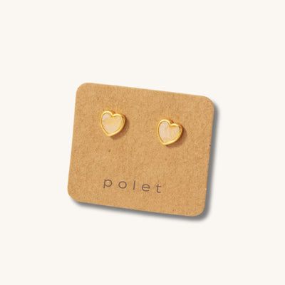 MINI GEMSTONE HEART STUD EARRING
