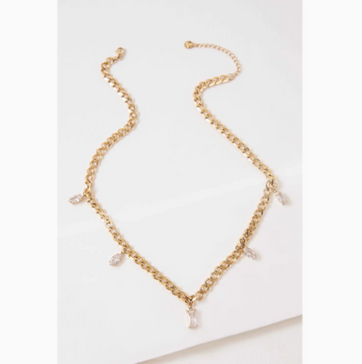 MIXED STONE CHARM NECKLACE