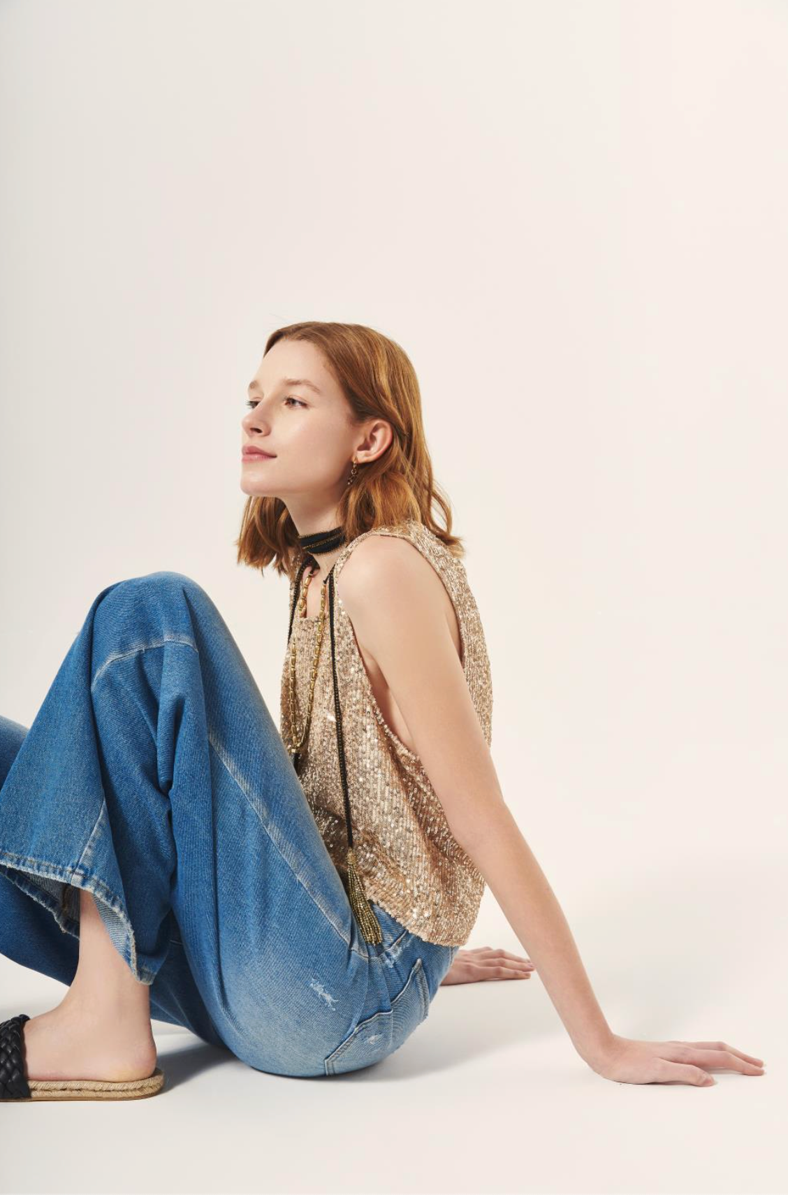 MUSCULOSA SEQUIN DORADO L