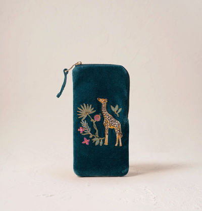 WILD GIRAFFE PALM RICH BLUE GLASSES CASE PFA25 BLUE