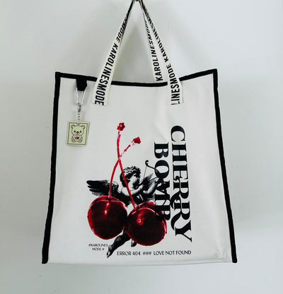 TOTE BAG CHERRY PKMM25 WHITE U
