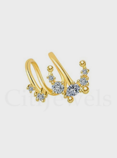 925 SILVER MINIMALIST MOON & STAR EAR CUFF
