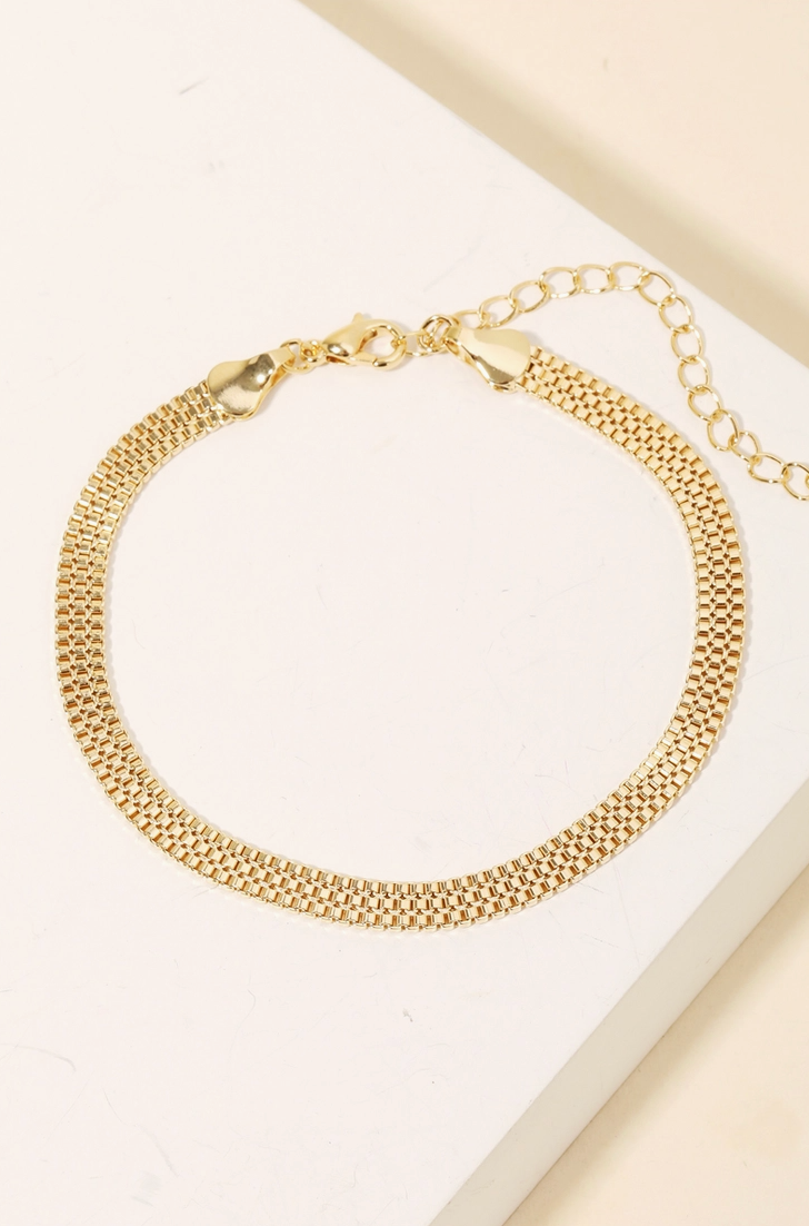 BOX CHAIN CLAPS BRACELET