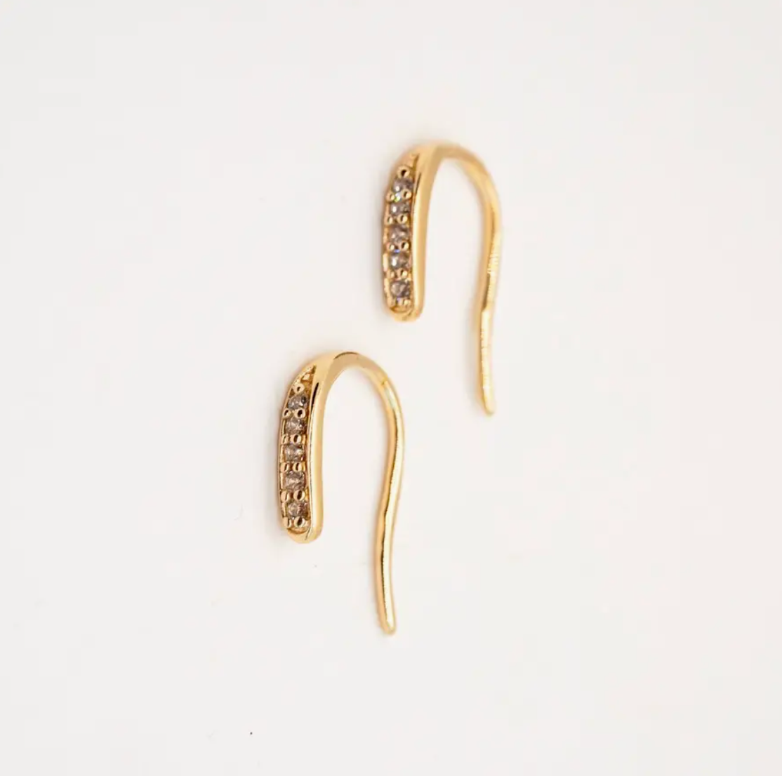 BRASS CZ HUGGIE EARRING