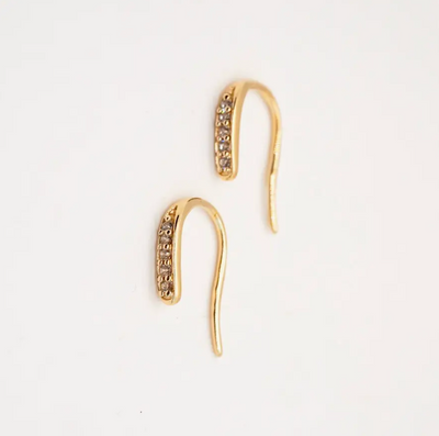 BRASS CZ HUGGIE EARRING